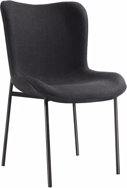 tectake Tessa Scandinavian Style Dining Chair in Black Woven Fabric with Metal Legs – 9