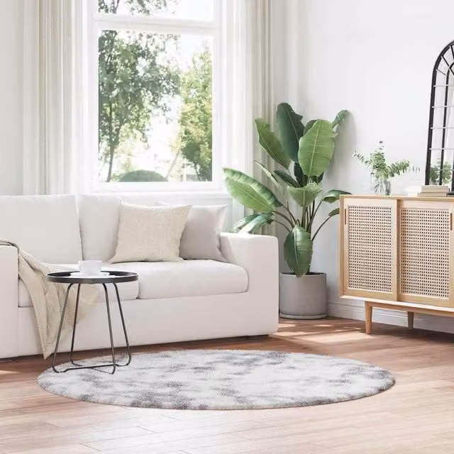 Berkfield Home NAVARRA Shaggy High Pile Rug, Light Grey, W/D/H: 160 x 160 x 1 cm – 1