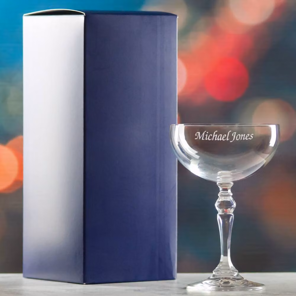 Uniqueful Personalised Charleston Champagne Coupe Cocktail Glass in Clear Crystal Glass – 2