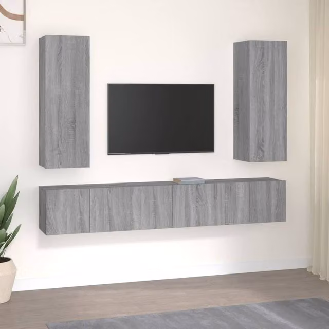 Berkfield Home 5 Piece TV Cabinet Set in Grey Sonoma Matt Engineered Wood