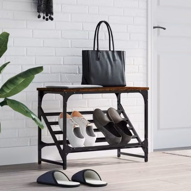 Berkfield Home Brown Oak Shoe Rack W/D/H: 60 x 30 x 45 cm – 1