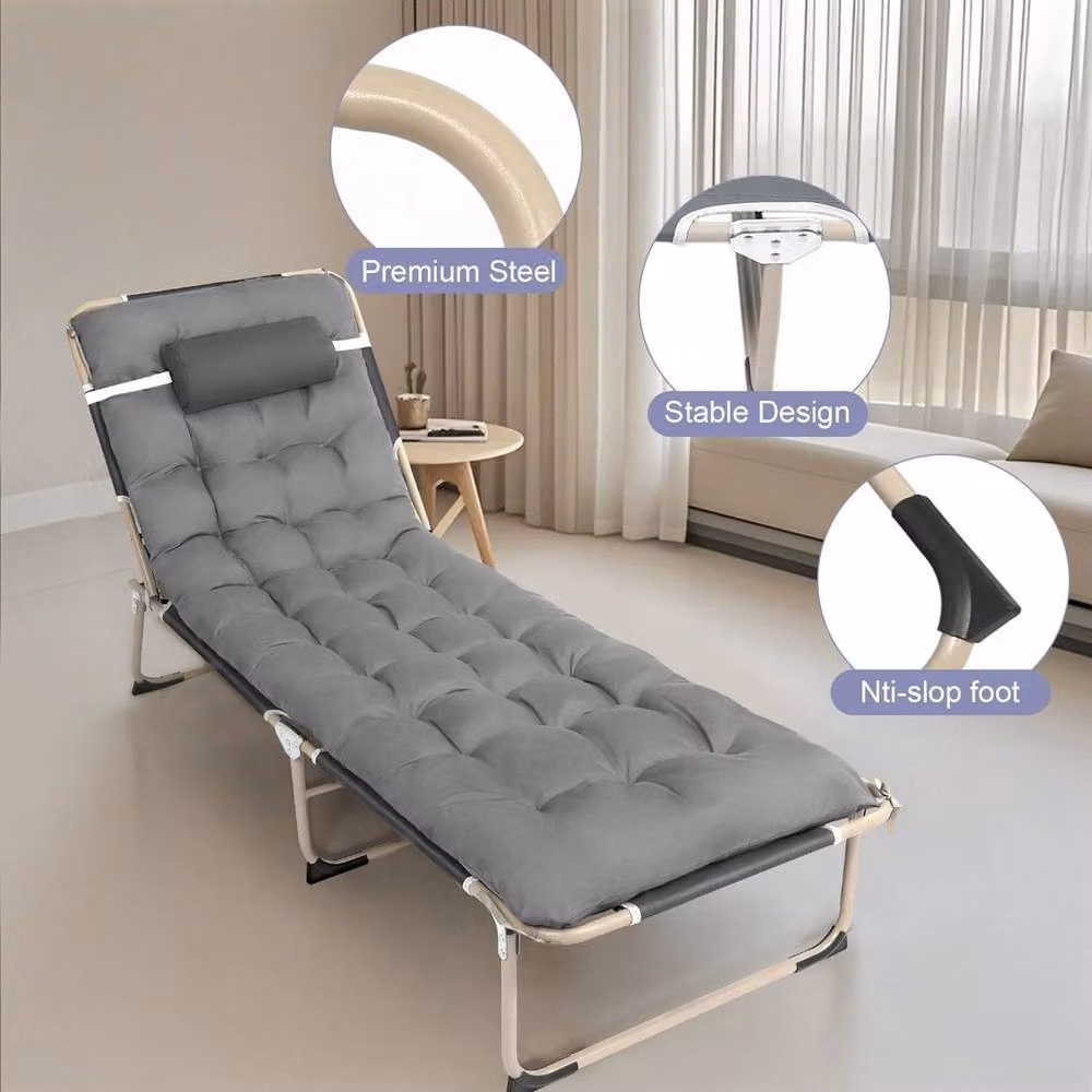PAWNORA Grey Reclining Folding Sun Lounger for Garden – 3