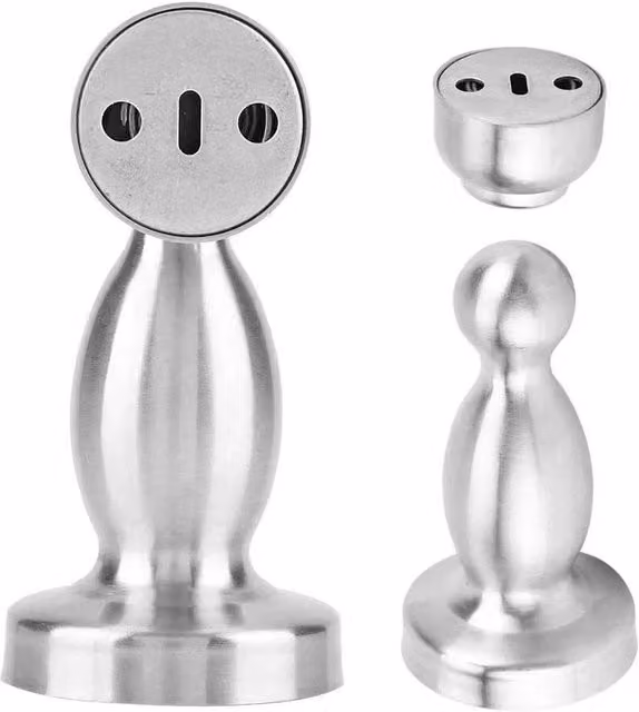 Kelvenix 4 Pack Magnetic Door Stop Buffer Wedges in Silver and Chrome, Wall Mounted, W: 52 cm