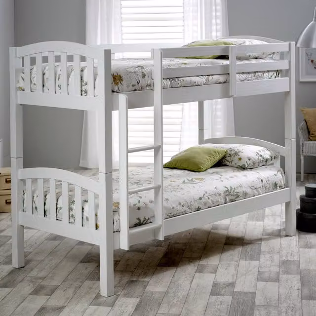 Bedmaster Mya White Solid Wood Single Bunk Bed