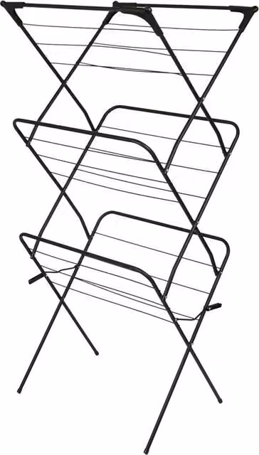 Havendro 3 Tier Foldable Steel Clothes Airer in Black