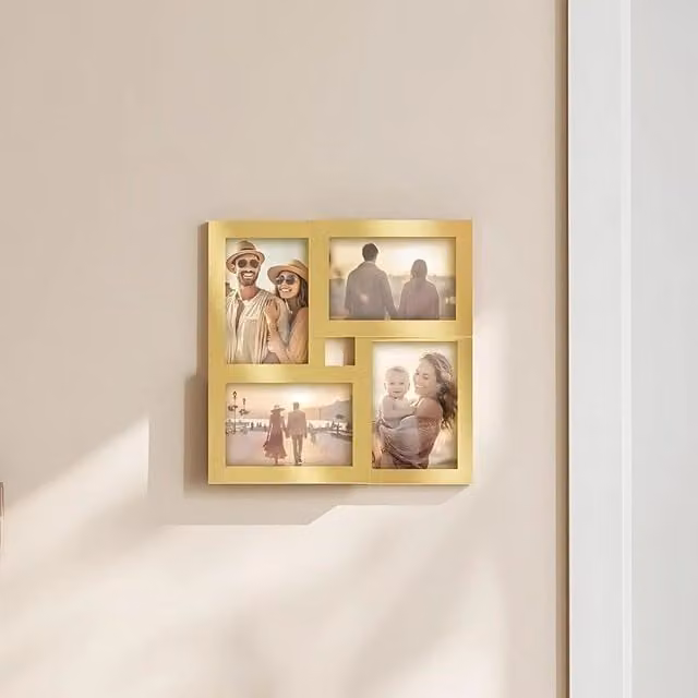 SONGMICS Gold Multi Picture Wall Frame Set for 4 Photo Gallery Collage
