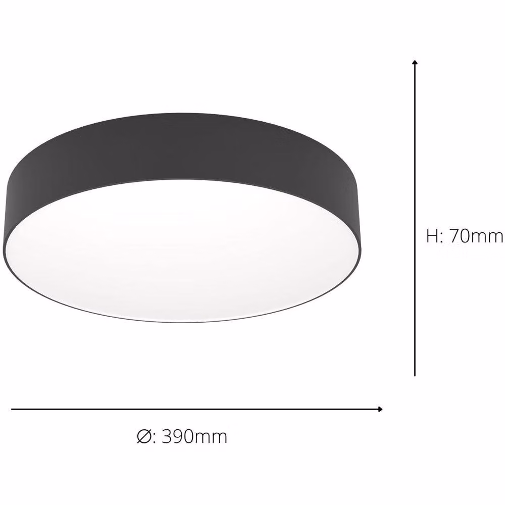 Loops Modern Black LED Ceiling Light with Included Bulb – 3