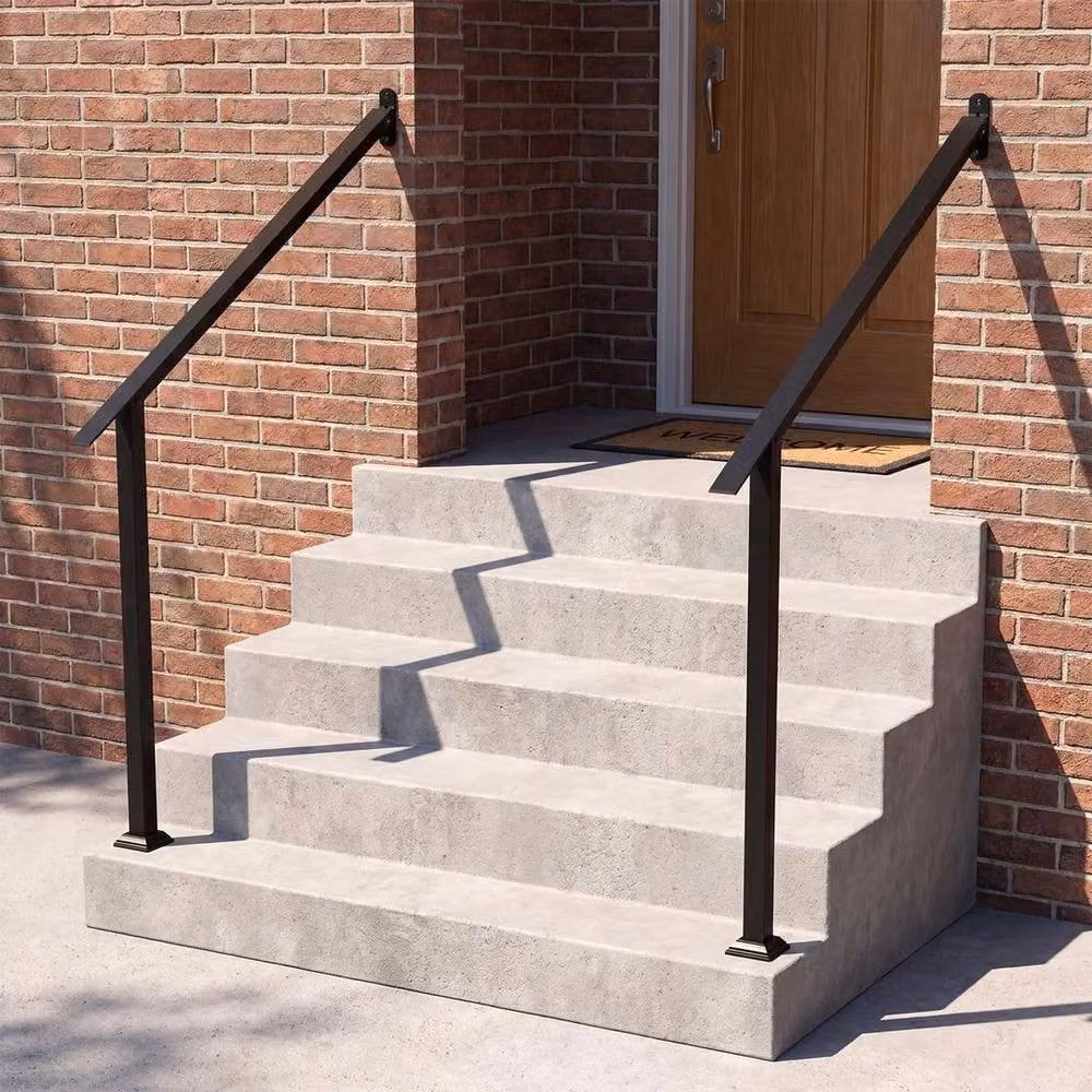 Kelvenix 4 Step Wall Mounted Stair Handrail with Installation Kit in Matt Black, W: 1000 cm, D: 52 cm – 4