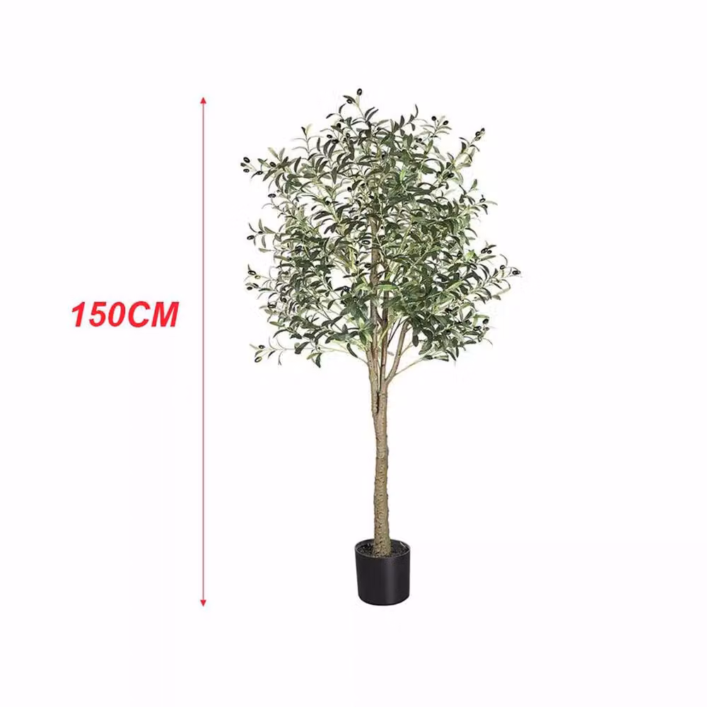 Dprodo Faux Olive Tree with Planter in Green – 3