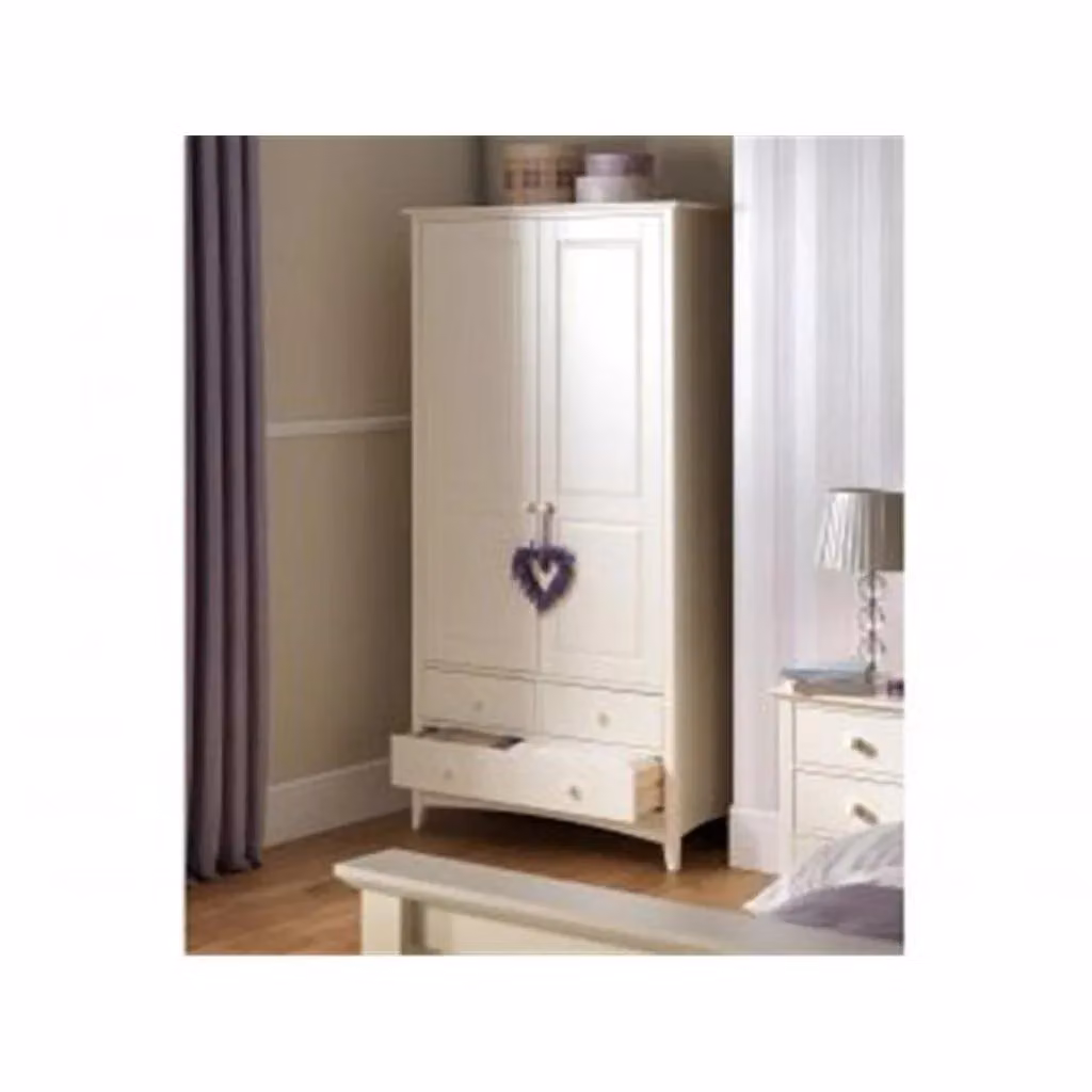 Ashfield White Lacquered Pine Combination Wardrobe with Hinged Doors and Drawers – 2