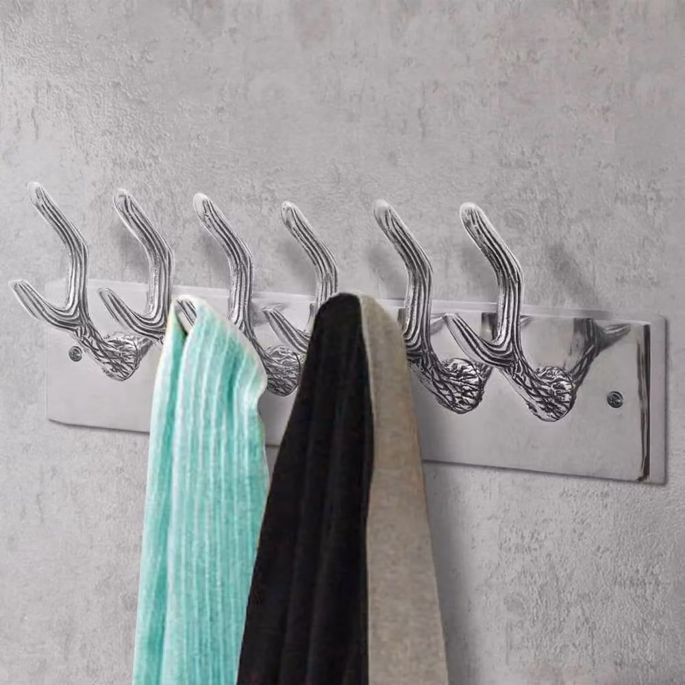 Berkfield Home Silver Aluminium Wardrobe Hook Coat Rack and Hat or Tie Hanger – 2