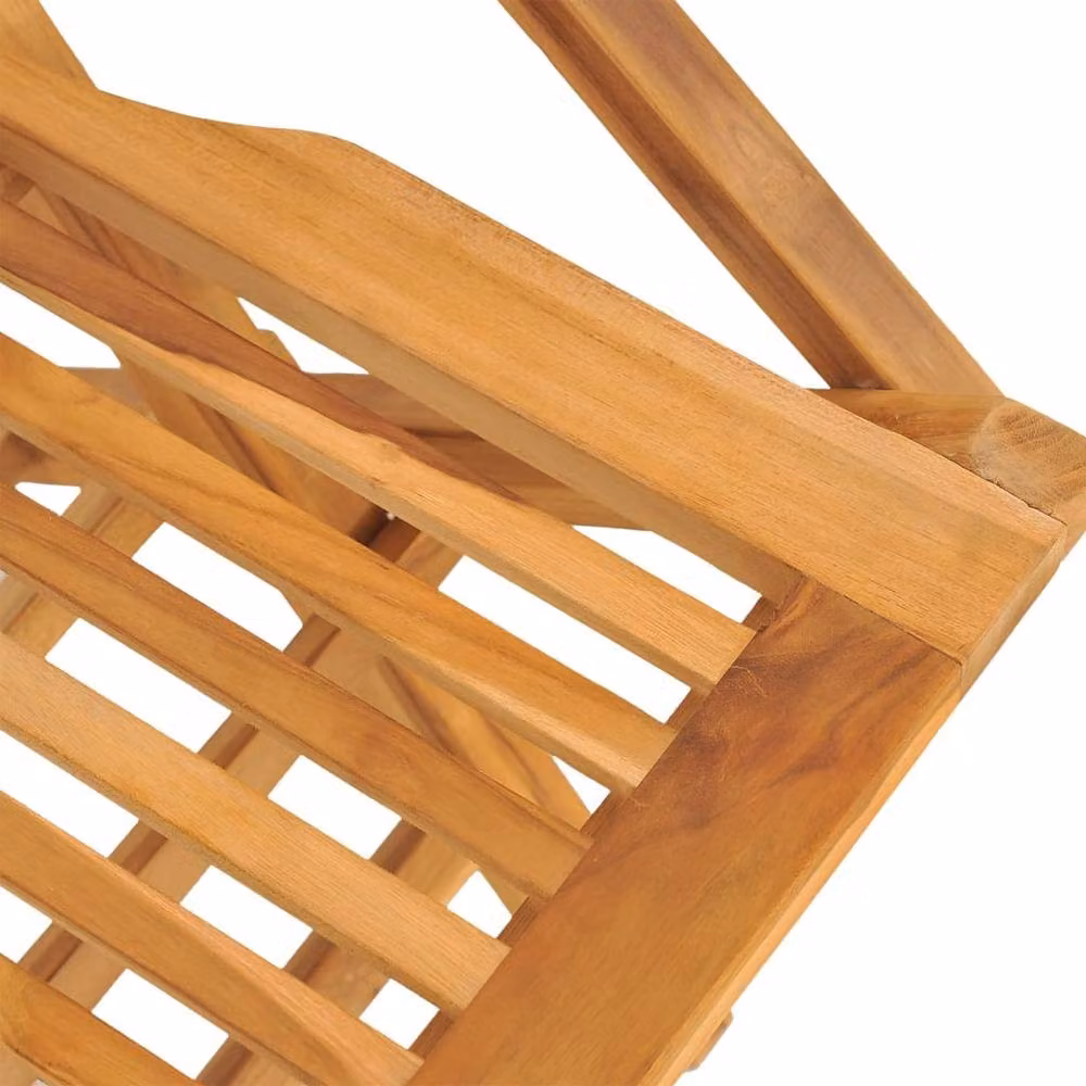 Berkfield Home Set of 4 Folding Garden Chairs in Brown Solid Teak Wood, W/D/H: 55 x 62 x 90 cm – 3
