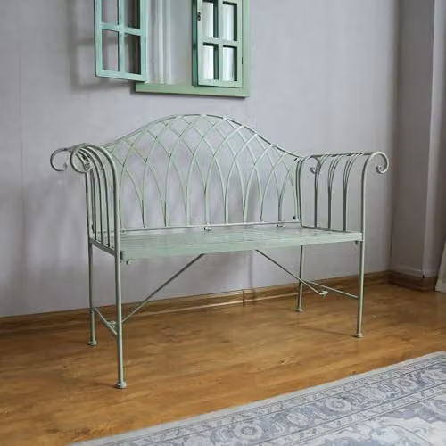 Garden Gear Versailles 2 Seater Wrought Iron Bench in Green – 3