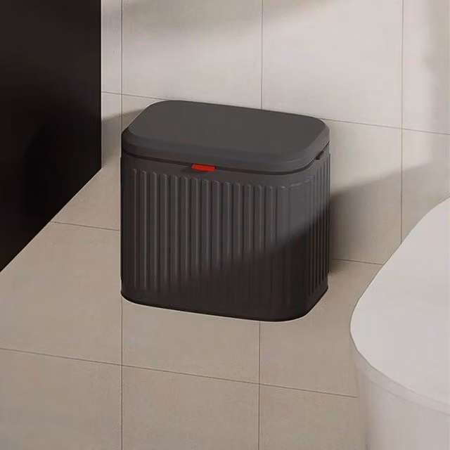 EONLION Hanging Kitchen Waste Bin with Flip Lid in Black – 1