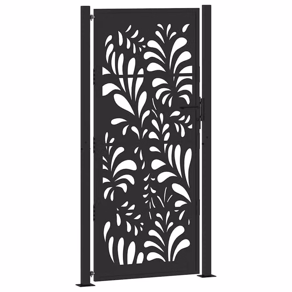 Berkfield Home Beautiful Garden Gate in Black Steel, W: 105 cm, H: 205 cm – 3