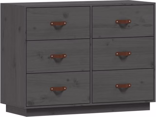 Berkfield Home Grey Rustic Solid Wood Pine Sideboard W/D/H: 100 x 40 x 75 cm – 1