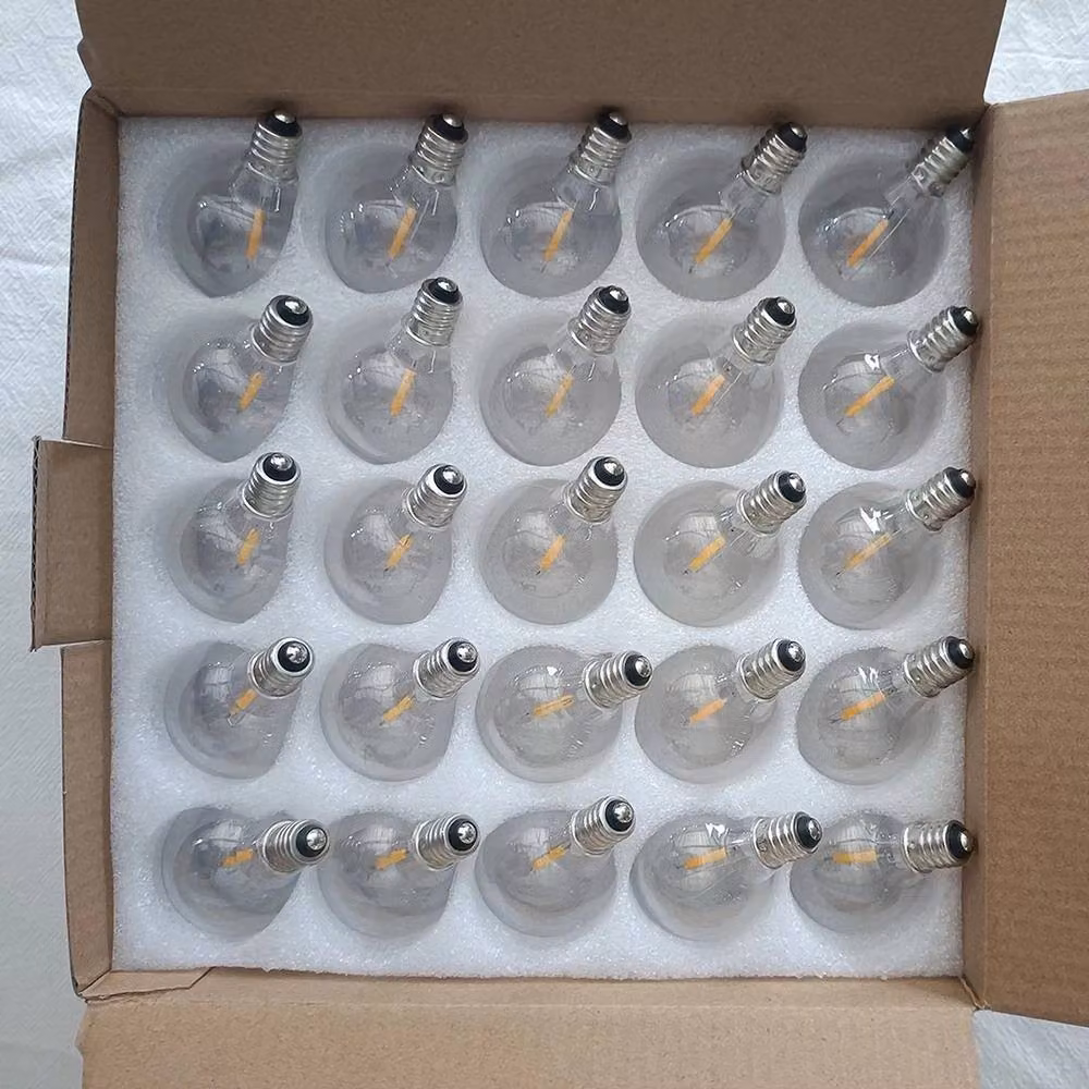 EONLION 25 Pack E12 G40 LED Globe Light Bulbs, Warm White 2700K, Shatterproof Vintage Replacement, Transparent – 3