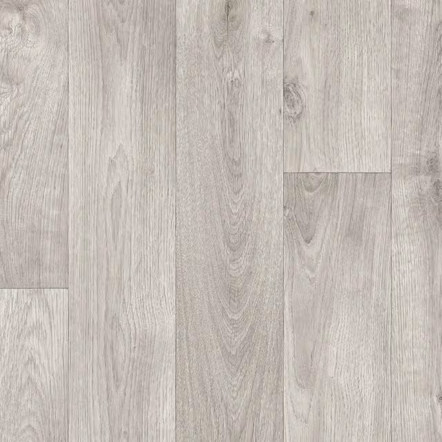 Vinyl Flooring UK Light Grey Wood Effect 2.0mm Vinyl Flooring Sheet, W: 300 cm, D: 200 cm