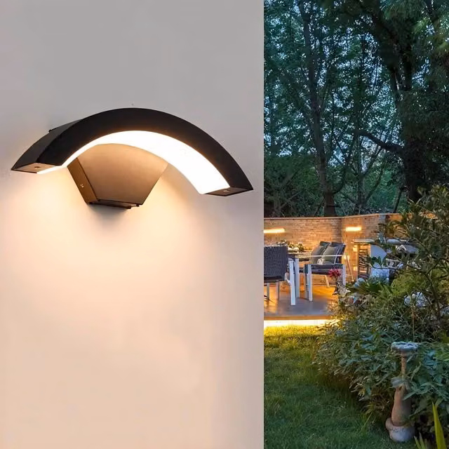 COMELY Modern LED Outdoor Wall Light, 24W IP65 Waterproof Up and Down Lighting in Black with 3000K Warm White Glow – 1