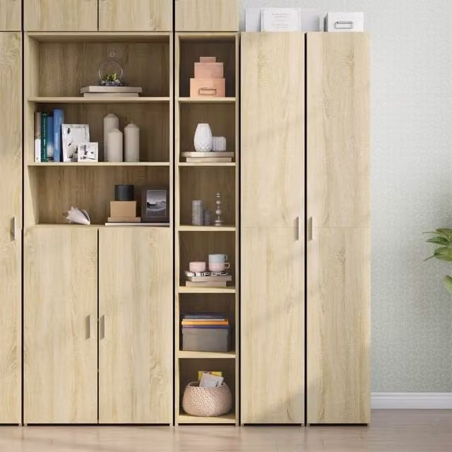 Berkfield Home Sonoma Oak Highboard in Brown, W/D/H: 30 x 41 x 185 cm