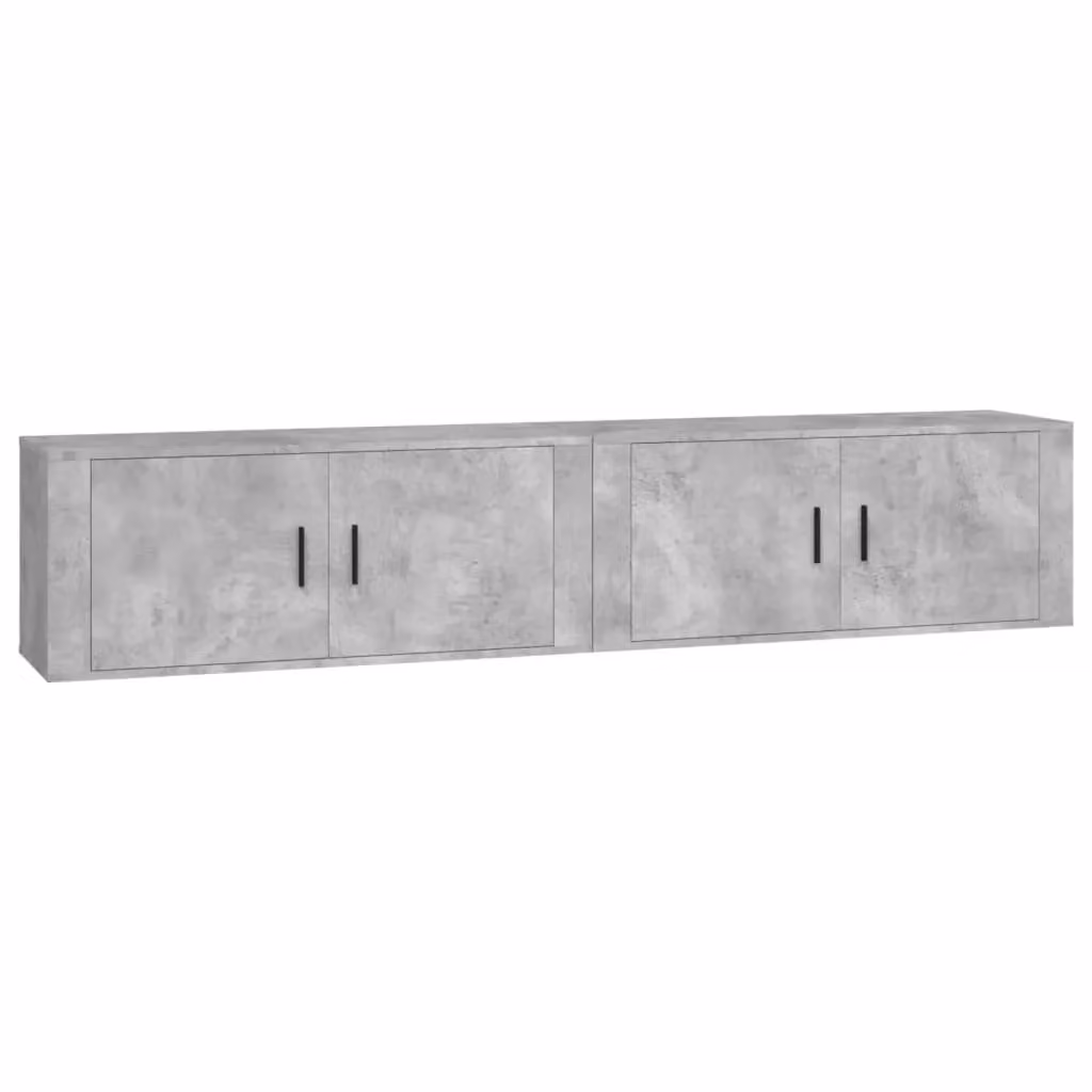 Berkfield Home Set of 2 Modern Wall-mounted TV Cabinets in Concrete Grey, W: 100 cm, D: 34.5 cm, H: 40 cm – 2