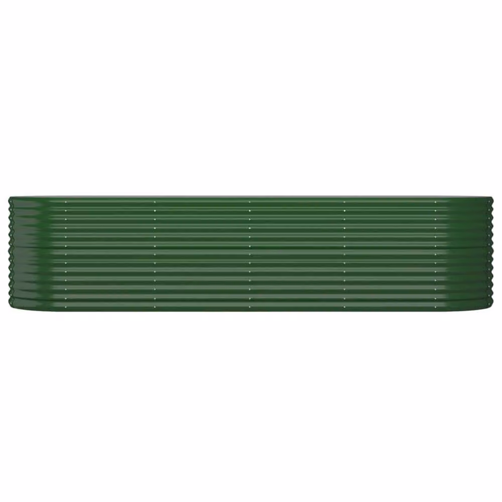 Berkfield Home Garden Powder-coated Steel Raised Bed in Green, W/D/H: 296 x 80 x 68 cm – 2