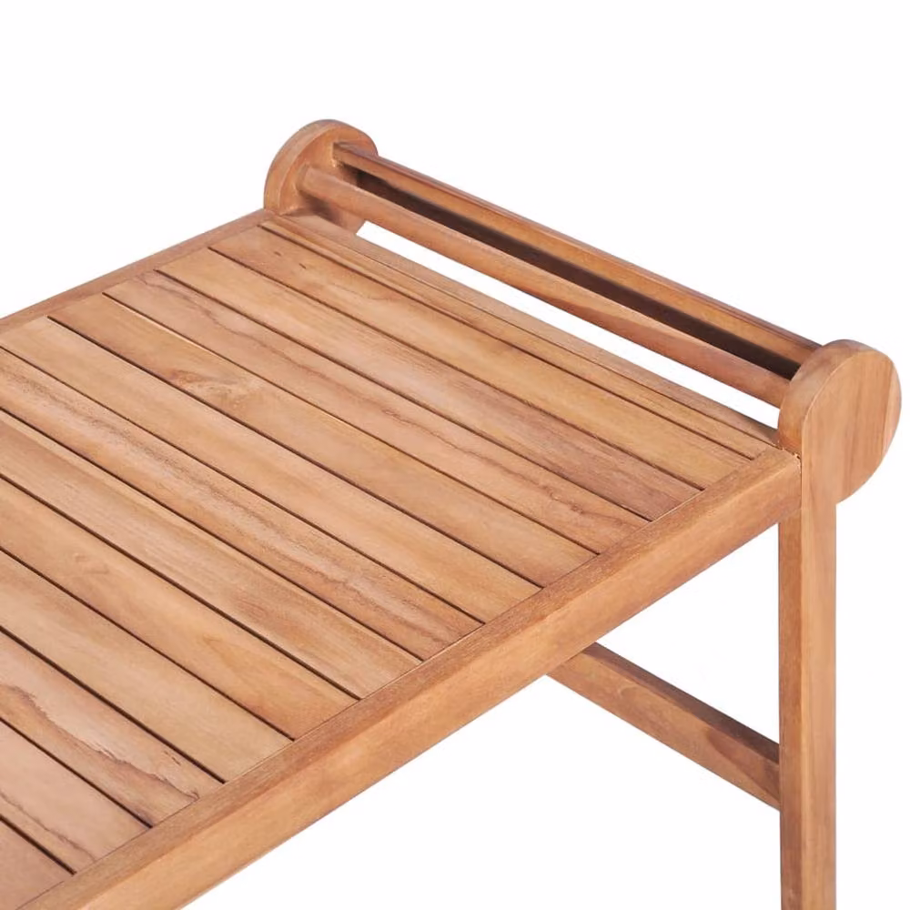 Berkfield Home Classic Rectangular Coffee Table in Brown Solid Teak, W/D/H: 100 x 50 x 45 cm – 3