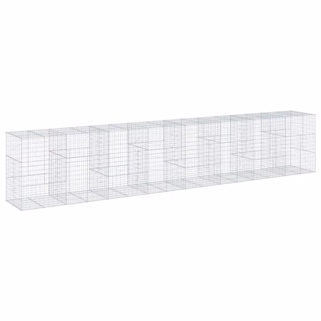 Berkfield Home Silver Galvanised Steel Gabion Basket with Cover, W/D/H: 800 x 100 x 150 cm – 2
