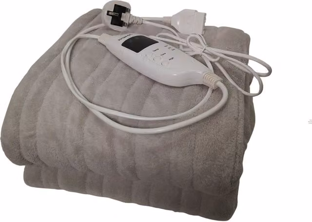 Samuel Alexander Grey Electric Throw Blanket with Rapid Heat Up and Overheating Protection