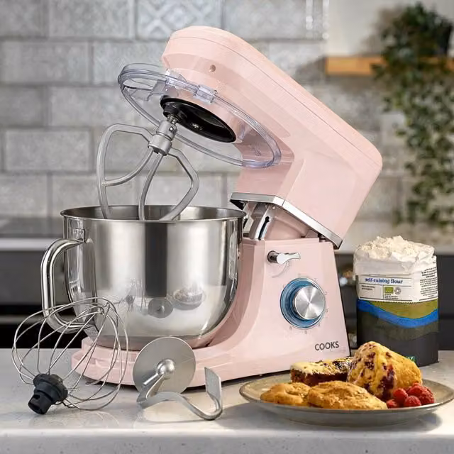 Cooks Professional Stand Mixer 1200W with 7L Bowl, Pink