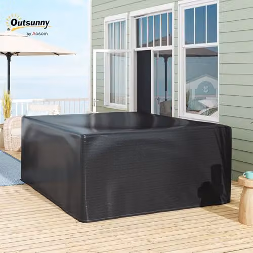 Outsunny Waterproof and Water-Repellent Black Garden Furniture Cover for Sofa Sets, W/D/H: 235 x 190 x 90 cm – 2