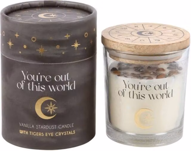 KDMD Vanilla Stardust Crystal Chip Candle in Brown