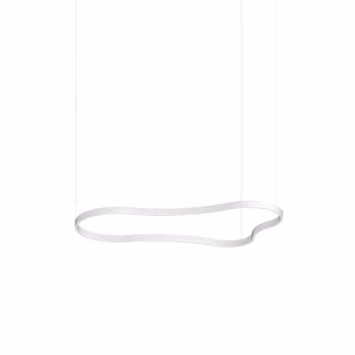 Netlighting Waves 155cm Integrated LED Suspended Pendant Ceiling Light in White, 3000K Warm White