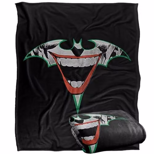 Warner Bros. Batman Joker Bat Logo Super Soft Fleece Throw Blanket, Multicolour, W: 127 cm x H: 152 cm – 1