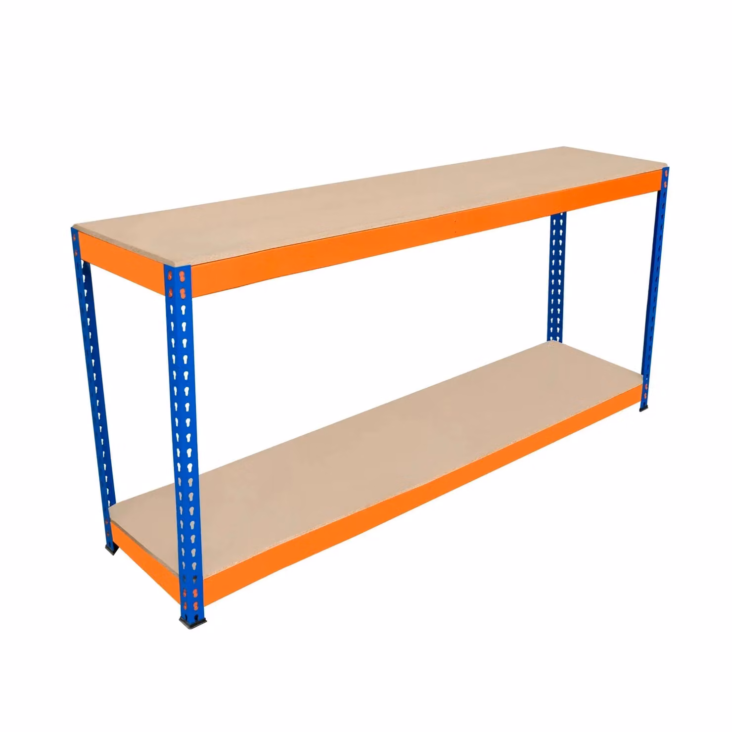Monstershop S-Rax 2 Tier Industrial Workbench in Orange, W/D/H: 180 x 45 x 90 cm – 3