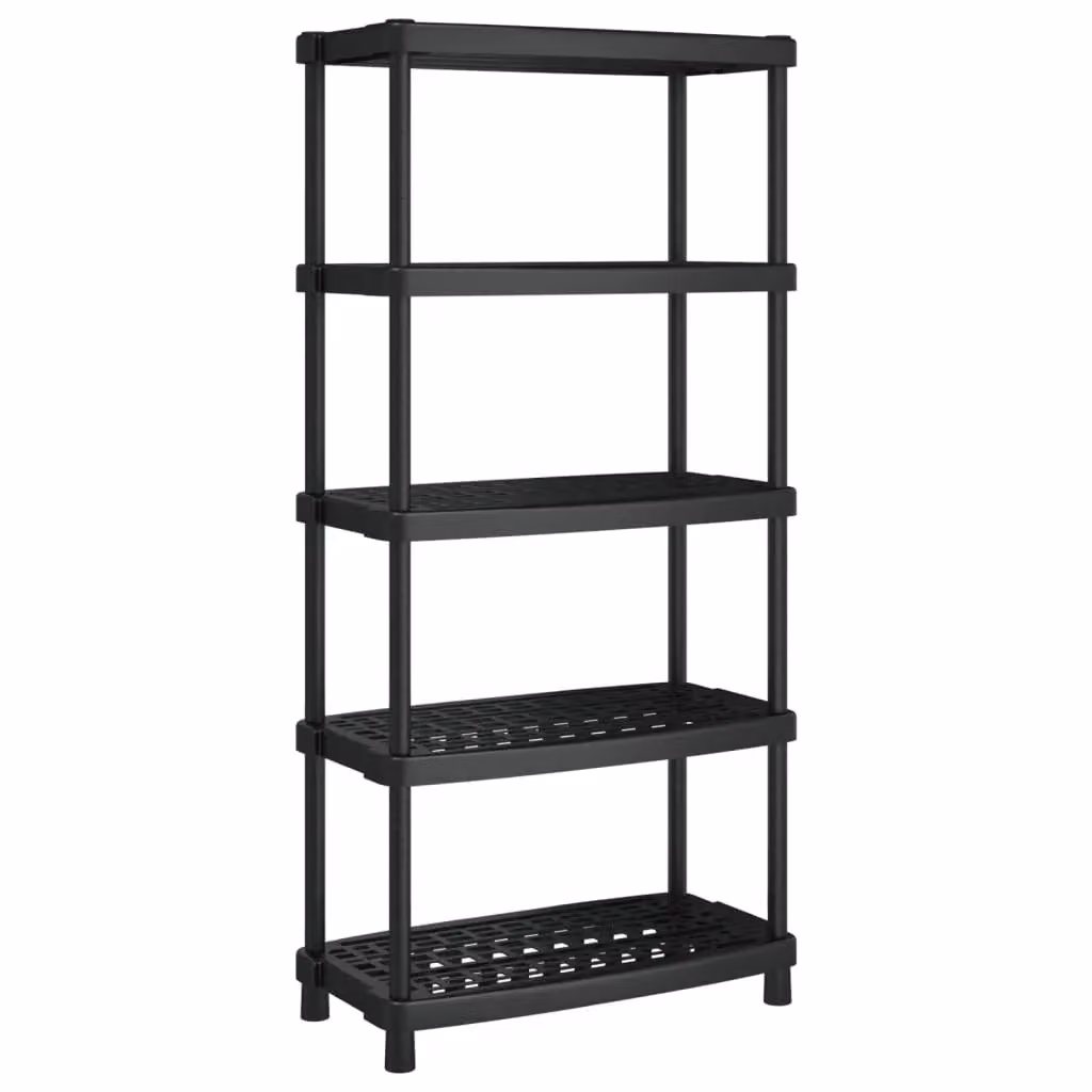 Berkfield Home 5-Tier Freestanding Storage Shelf in Black, W: 93.5 cm, D: 45.5 cm, H: 194.5 cm – 2