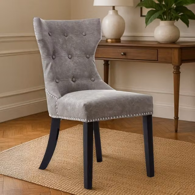 Orsina Grey Velvet Dining Chair – 1