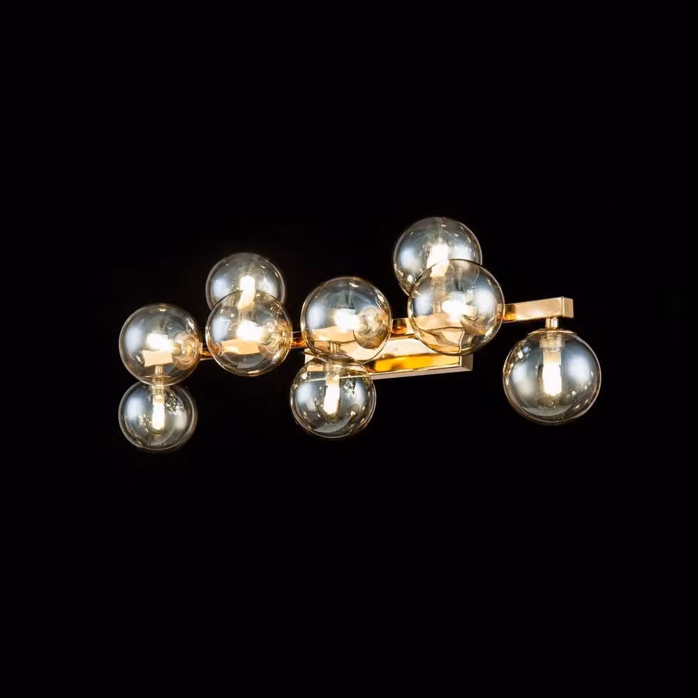 Netlighting Dallas Wall Lamp in Gold/Brass with 9 G9 Lights – 2