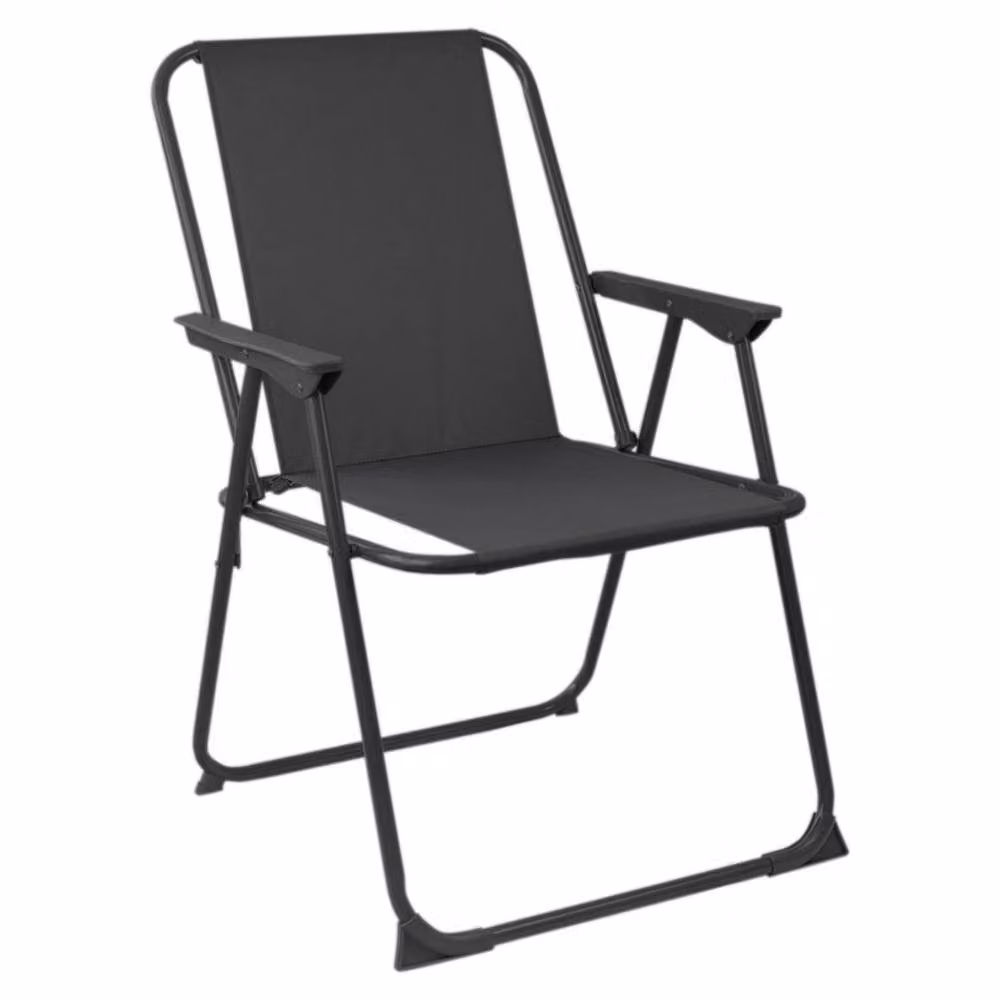 Havendro Set of 2 Black Metal Folding Armchairs with Textilene Fabric for Garden, Camping and Beach – 3