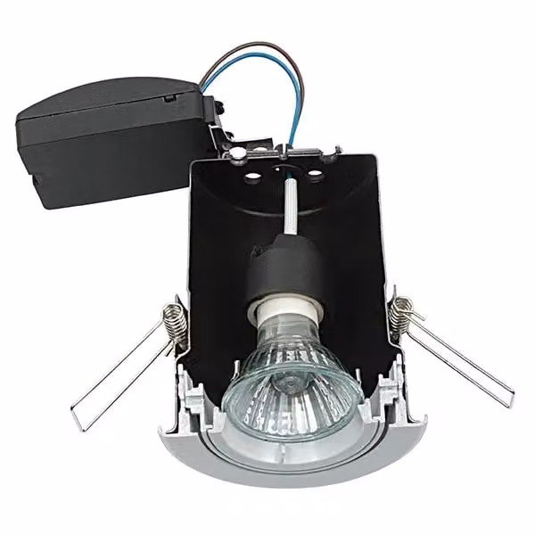 Netlighting Shieldplus Fire Rated IP65 Recessed Bathroom Downlight, Matt White Glass, GU10