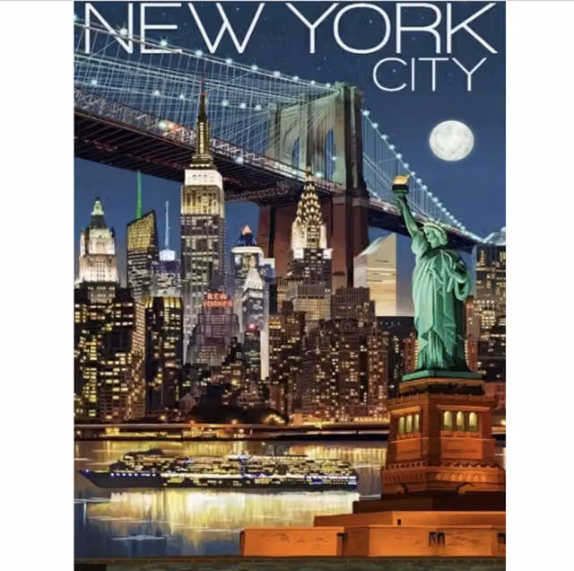 Syntego New York City Skyline Diamond Painting in Multicolour