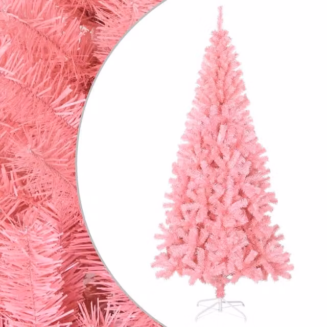 Berkfield Home Artificial Pink Christmas Tree with Stand, Height: 180 cm