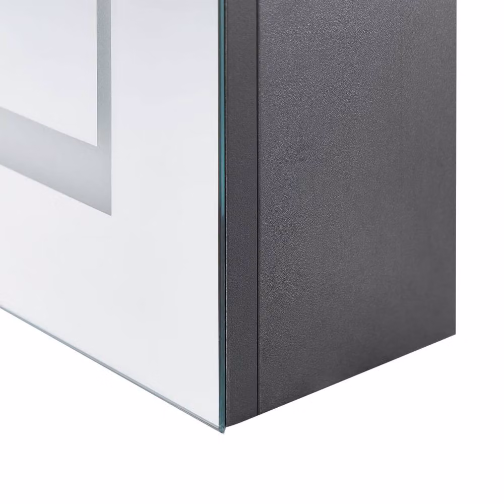 Wyld and Coco Luxor LED Mirror Cabinet in Black with Glass Doors, W/H: 40 x 60 cm – 4