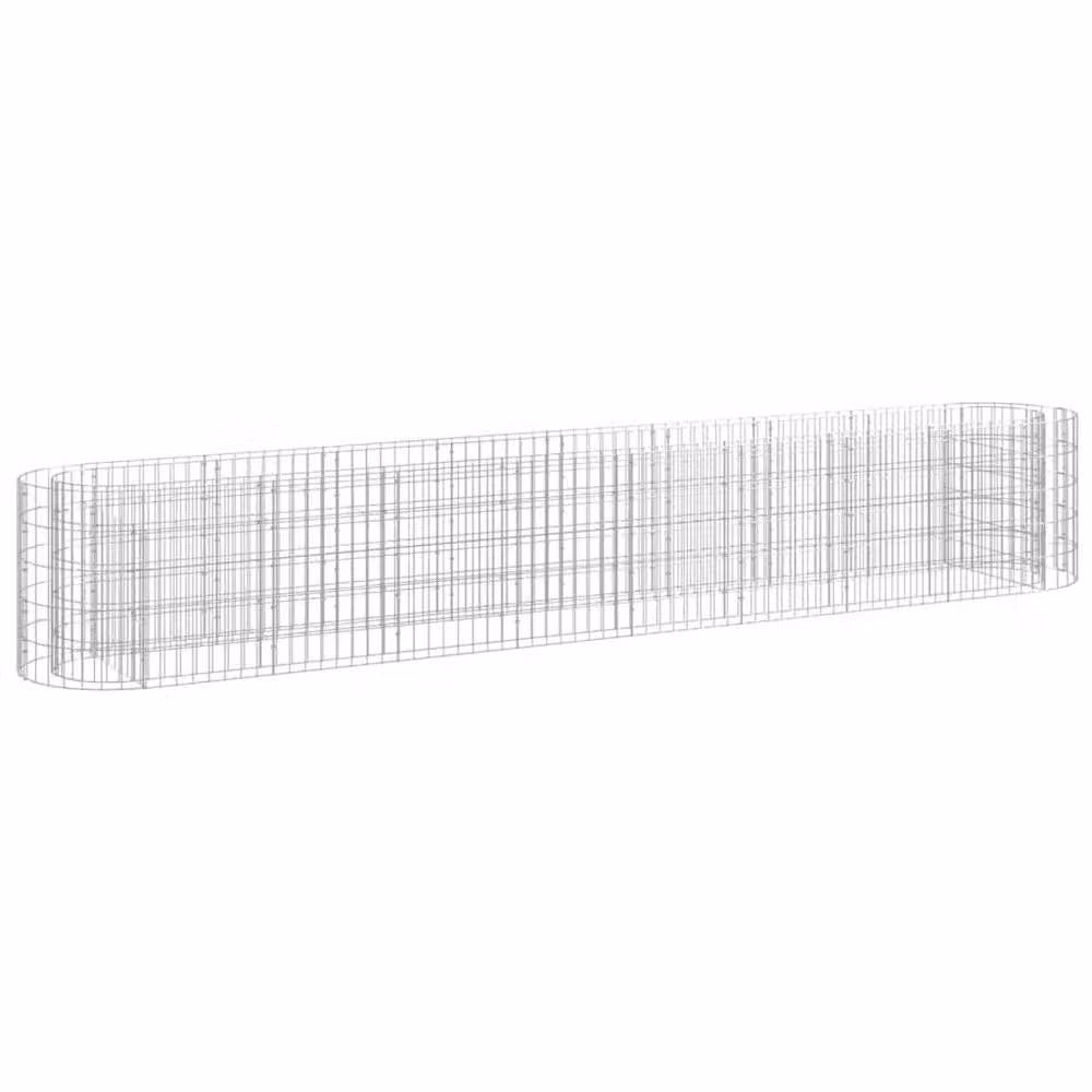 Berkfield Home Silver Galvanised Steel Stone Gabion Raised Bed, W/D/H: 330 x 50 x 50 cm – 2