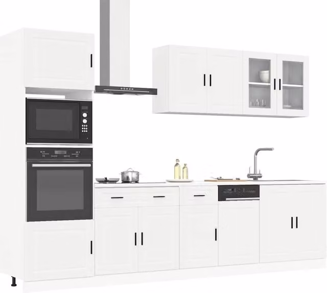 Berkfield Home Kalmar 7 Piece Modern White Kitchen Cabinet Set in Engineered Wood