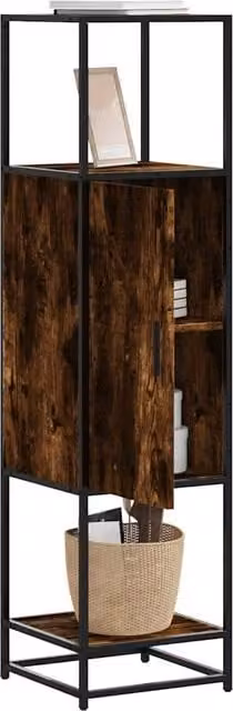 Berkfield Home Smoked Oak Highboard in Brown, W/D/H: 35.5 x 35 x 139 cm