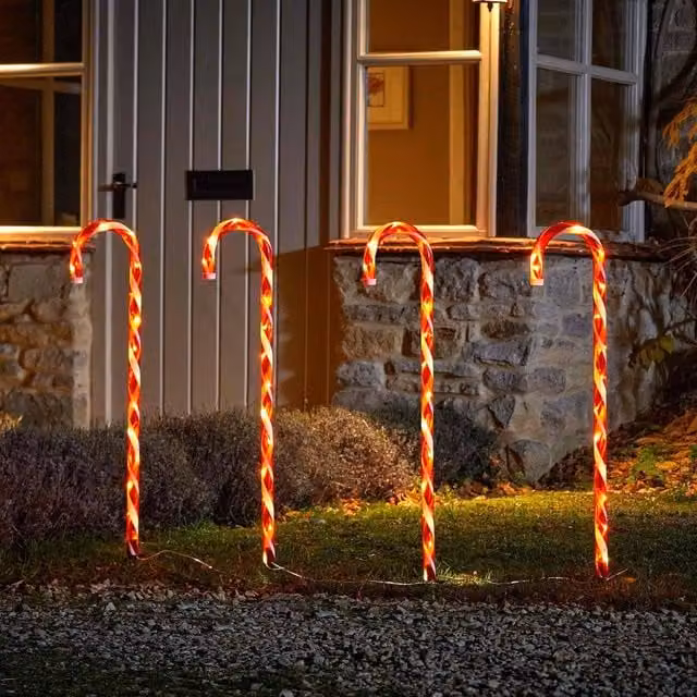 mysmartbuy CandyCane XL LED Path Lights Set of 4, Multicolour, Height: 75 cm