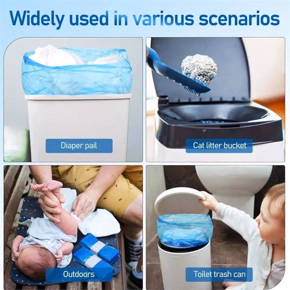 VOGREX 9-Pack Nappy Bin Refill Cassettes in Blue for Angelcare and Tommee Tippee Click and Go Bins – 5