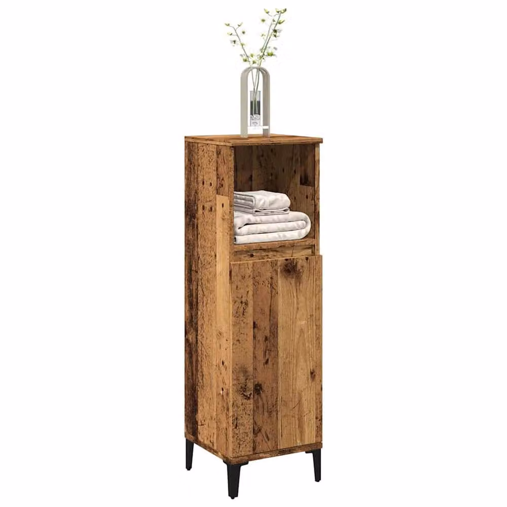 Berkfield Home Durable Rustic Bathroom Cabinet in Brown, W/D/H: 30 x 30 x 100 cm – 2