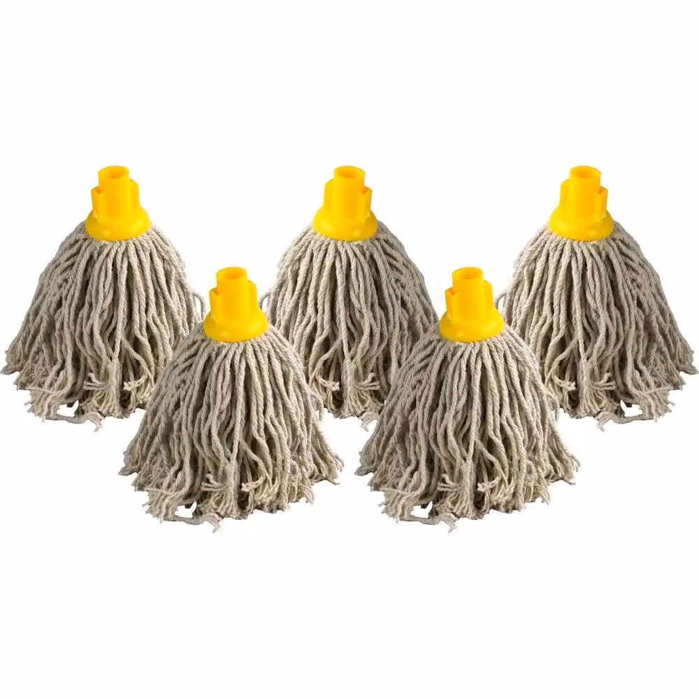 NESTLUNE Heavy Duty Mop with Wooden Handle and Refillable Head, Beige, W/D/H: 100 x 120 x 5 cm – 2
